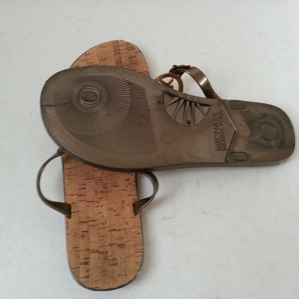 Michael Kors brown & gold sandals - womens 8/9 - Picture 5 of 5